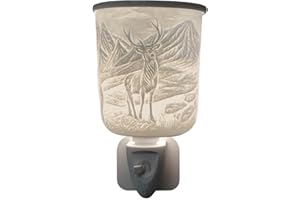 Cello Plug-In Wax Melt Burner – 3D Highland Stag Design Porcelain Electric Oil Warmer Aroma Lamp for Wax Melts Gift Home Fragrance Friendship Ornament Birthday Present Room Decor