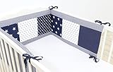BEBILINO ® Nestchen Bettnestchen & Bettumrandung ALLE GRÖSSEN für Babybetten BLAUE STERNE