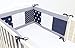 Produktbild ULLENBOOM ® Nestchen Blaue Sterne (420x30 cm Baby Bettnestchen, Bettumrandung für 140x70 cm Babybett - Rundum, Motiv: Punkte, Sterne, Patchwork)
