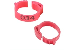 BEFIRSTORE 100 Stück Poultry Beinringe, Klemmringe Verstellbarer Hühner-Fußring, Ring zur Kennzeichnung von Geflügel mit Clips für Farm & Ranch Ringe (Rosa)