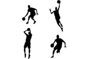 FAUMSUT Decorazione per la stanza del basket per ragazzi, 4 adesivi da basket adesivi da parete per giocatori sportivi per bambini e ragazzi decorazione soggiorno camera da letto
