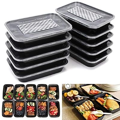 Kuke Meal Prep Container, Boîte à repas avec couvercle, sans bisphénol A, avec couvercle, pour micro-ondes 500 ml 1 pcs Noir