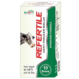 REFIT ANIMAL CARE - Heat and Fertility Bolus for Cows, Buffalo, and Cattle (REFERTILE -10 Bolus Pack)