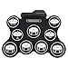 Produktbild Tragbares elektronisches Roll Up Drum Kit 9 Pad Faltbares Digitales Drum Kit Silicon Übungspad USB MIDI Drum Set Kopfhörerausgang mit 5 Timbres und 8 Demo-Songs für Anfänger und Kinder (Farbe: Schwarz
