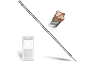 METOTY Punta per trapano SDS Plus, 18 mm x 600 mm, con 4 tagli in metallo duro, testa con rivestimento, punta per pietra, cemento, pietra naturale, muro di mattoni