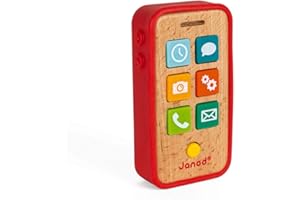 Janod - Wooden Sound Telephone for Children - Pretend Play Toy - For children from the Age of 18 Months, J05334