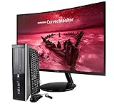 Almacenamiento de 500GB HDD HP Elite 8300 - Ordenador de sobremesa + Pantalla Curva Samsung 27\" (Intel Core I5-3470 Quad Core, 8GB RAM,HDD de 500 GB, DVD, Windows 10 Pro Original) Negro (Reacondicionado)