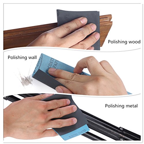 48 Stück Schleifpapier Sortiment Trocken/Nass Schleifpapier 320 bis 2000 Körnung, 9 x 3,6 Zoll - 4