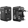 rts 224+ Countries 2 USB-C, 1 USB-C Plug Universal Travel Adapter, International All in One Worldwide Travel Adapter and Wall Charger with USB Ports with Multi Type Power Outlet 6A Fuse