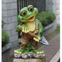 Design Frosch 29 cm Hoch 11151 Deko Garten Gartenzwerg Figuren Dekoration (Design 1)