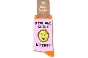 Urban Eccentric Unisex Rise & Shine Bitches Socks | Gift | 1 Pair | Cotton Rich Socks | Premium Socks | Novelty | Gifts (LADIES 4-8)