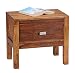 Produktbild WOHNLING Nachttisch Massiv-Holz Sheesham Nacht-Kommode 40 cm 1 Schublade Ablage Nachtschrank Landhaus-Stil Echt-Holz Nachtköstchen dunkel-braun Nacht-Konsole Natur-Produkt Schlafzimmer-Möbel Unikat