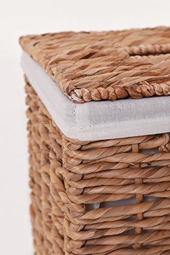 VIVANNO Exclusiver Wäschekorb Wasserhyazinthe „Linea“ 58cm hoch - 2