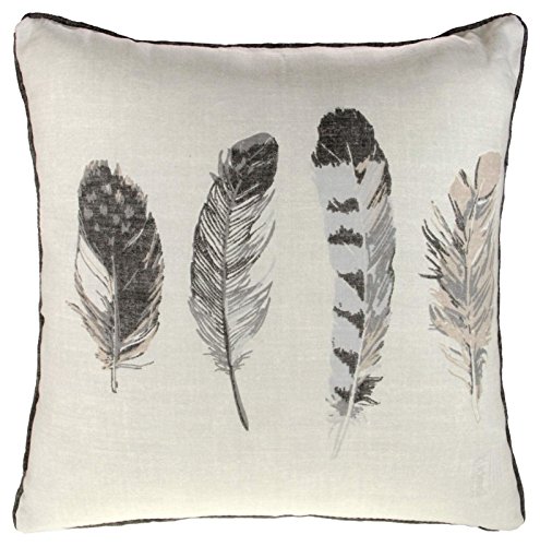 Idaho Feder Kissenbezug, bedruckt 43,2 x 43,2 cm 43 cm x 43 cm Charocal grau
