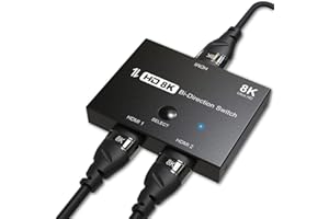 Wedorat PS5 Switch Convertisseur Adaptateur 2.1 Ultra HD 8K Haute Vitesse 48Gbps Commutateur HDMI Directionnel 2in1 out 8K@60Hz 4K@120Hz Convertisseur pour PS5/Xbox/Switch/Projecteurs/Moniteurs