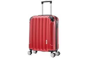 1990s Maleta de Cabina 55x40x20cm (44L) Policarbonato - Maxima Capacidad - Candado Incrustada - 20 Pulgadas - Rojo