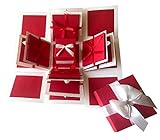 Crack of Dawn Crafts 3 Layered Romantic Explosion Box - Red Love