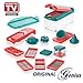 Produktbild Genius Nicer Dicer Fusion Julietti | 19 Teile | Alles-Schneider | Reiben | Julienne + Spiralen | Hobeln | Würfeln | Schneid-Gerät | TV-NEU Farbe Neon-Pink-Türkis