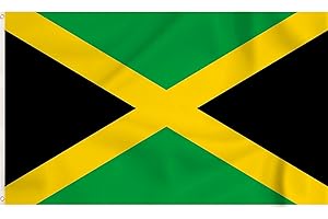 Storm&Lighthouse Jamaica Flag Caribbean Flag Jamaican Flag 5ft x 3ft with Eyelets