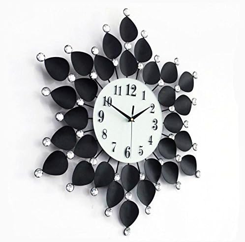 FEN@Luminous Large Luxury Diamond Iron Modern Wall Clock Fashion Classic Mute Clock (without battery)