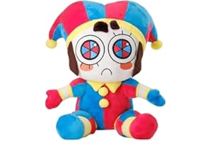 TOPLITHE Pomni - Peluche digital de circo de Pomni y Jax, juguetes de peluche de anime, lindos animales de peluche para cumpleaños para fanáticos de la televisión, adultos y niños, POMNI A
