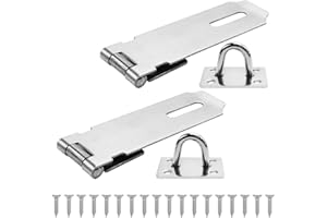 Bwintech 2 pcs Padlock Hasp Latch Locks 5 Inch (125mm) 304 Stainless Steel Door Lock Hasp Latch Hasp for Door Shed Gate Cabinet with Screw Brushed Nickel