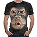 Produktbild serliy Sommer Männer T-Shirt 3D Monkey Print Schlank Kurzarm Muscle Tops Oansatz Pullover Bluse Designer Tops für Männer Kurzarm Stylish Tees