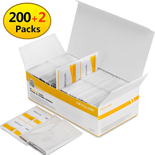 Brillenputztücher: MOSSLIAN (200 Stück Reinigungstücher + 2 Mikrofasertuch) Mikrofaser Feuchte Brillenputztüch Pre-Moistened Cleaning Cloth Wipes für die Reinigung von Gläsern, Brille, iPad, Tablets, Notebook, Touchscreen Display, Smartphone, Glas