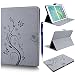 Produktbild Samsung Galaxy Tab S2 9.7 Schutzhülle, yokata sm-t810 N/t815 N/t813 N/t819 N Schutzhülle PU Leder Case Vintage Prägung Blume und und Schmetterling Butterfly Design Wallet Cover-Karte Slots magneique Ultra Slim Schutzhülle Flip stoßfest Schutzhülle Cover und transparente Silikon Weich, + 1 * Eingabestift - Rosa