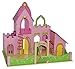 Produktbild XL Zauberschloß - Puppenhaus aus Holz für Biegepuppen - Set Puppenstube Puppenhaus - Schloß Märchenschloß rosa pink - Kinder Mädchen Feen Elfenschloß