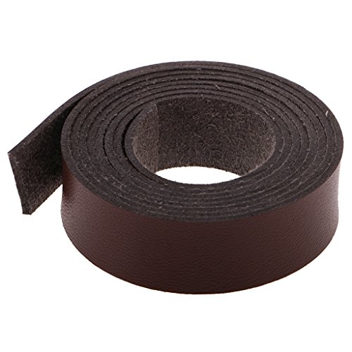 MagiDeal 2 Meter Lang DIY Lederband Lederriemen Flach 15mm Breit Kaffee/ schwarz – Kaffee, 2 Meter - 7