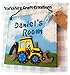 Handmade Handcrafted PERSONALISED with Name Digger Boys Children's Kids Door Sign Bedroom Decor Picture