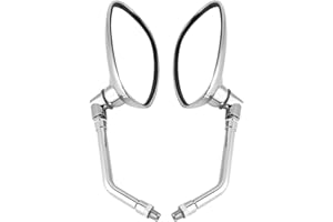 EQULUP Motorradspiegel, 2 Stück Chrom-Rückspiegel für Motorräder Universal-Lenker-Rückspiegel ATV-Scooter-Rückspiegel für Scooter, Straßenmotorrad, Sportmotorrad