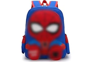 Miotlsy Sac à Dos Enfant, Mignon Imperméable Léger Maternelle Cartable Filles Garcon,Cartable pour enfants, sac à dos Spiderman Sac Scolaire pour Enfant Rouge