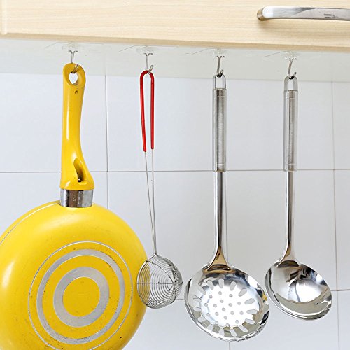 hapileap Traceless Klebehaken (Max: 22 LB) – Die leistungsstarke Nail frei No Scratch transparent Heavy Duty 2 Wandhaken für Badezimmer, Küche, Wand- und Deckenleuchte, wiederverwendbar, waschbar, wasserdicht und ölabweisend (8 Stück) - 4