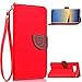 Price comparison product image TAITOU Galaxy NoteFE/7 Case, Vivid Knurling Tree Leaf Skin Lid Wallet Cover, Hanging Sling Credit ID Card Slot, New PU Leather Ultralight Awesome Case For Samsung Galaxy Note FE/7 Red