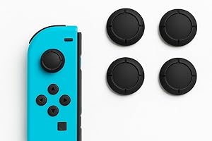 LeGeYo Switch/Lite/OLED nakładki na kciuki, 4-pak, silikonowe, antypoślizgowe, czarne