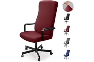 EOZAKAVOD Coprisedia da ufficio Computer Coprisedia Coprisedili in simplismo Stile Moderno Elasticizzato Coprisedili rimovibile, per sedia girevole da ufficio con braccioli(sedia non inclusa)(Borgogna,2L)