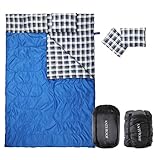 ✔【Fácil de limpiar y transportar】: viene con una práctica bolsa de transporte y dos pequeñas almohadas que dan a tu cuello un buen apoyo sólido. Este saco de dormir está diseñado para una pareja o una pequeña familia con un solo niño. Además, nuestros sacos de dormir son extremadamente fáciles de limpiar, ya que son más seguros para lavar a máquina.