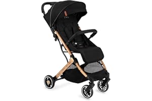 Poussette MoMi ESTELLE à partir de 6 mois (jusqu'à 15 kg), poussette pliante avec harnais de sécurité 5 points, panier de courses avec fonction de dépliage, poignée télescopique de traction