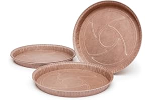 Ecopack, Bandejas Desechables, para Tartas y Pasteles, en Papel Biodegradable y Revestimiento Antiadherente, Made in Italy, Resistente hasta 220°C, Línea Cotto con Amore, Dimensiones 24.8x2.5cm, 30 Piezas