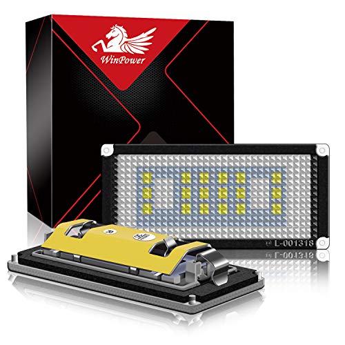 WinPower LED Luci targa per auto Lampada targa 3582 SMD con CanBus nessun errore 6000K Xeno Bianco freddo per 2004-2006 3 Series E46 2D (2 porte) / M3 Facelift, 2 Pezzi