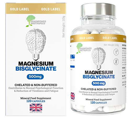 Magnésium Bis Glycinate | Dose de 1000mg / Gélules de 500mg | 120 gélules / 60 doses (2 mois) | Meilleure biodisponibilité | Sans Stéarate de Magnésium ni agents de remplissage