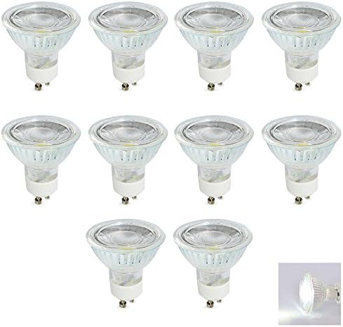 Dimmable Gu10 LED 5 Watt, Dimmable MR16 LED Bulbs, 120° Beam Angle, High Power 40W Equivalent, 6000K Daylight Cool White Light Bulbs, Pack of 10 Units
