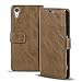 Produktbild Conie RW39731 Retro Wallet Kompatibel mit Sony Xperia XA1, Klapphülle Tasche Vintage Leder Design für Xperia XA1 Etui mit Kartenfächer Mocca