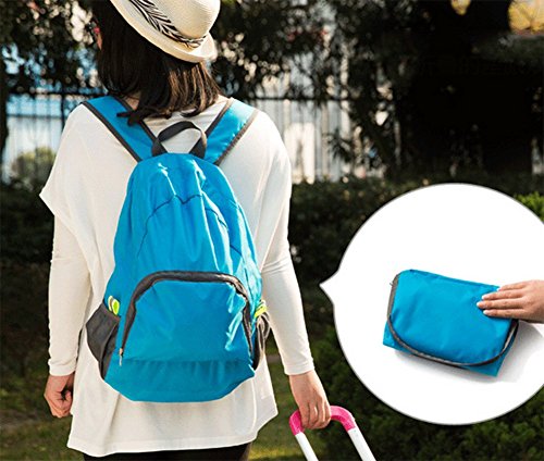 Hosaire 1 Stück Backpack Fahrradrucksäcke Nylon Wasserdicht Faltbar Rucksack für Outdoor Wandern Camping,Reise Bergsteigen Tasche - 9