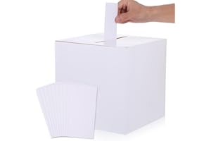 Abeillo Weiß Kartenbox Hochzeit,Hochzeit Geschenkbox,Weiß Kartenbox Hochzeits,24 x 24 cm Hochzeitsbox,Geschenkbox mit Schlitz,DIY Hochzeit Kartenbox mit 10 Grußkarten,für Hochzeitsempfänge Partydeko