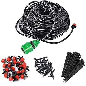 STORE99 5M DIY Micro Drip Irrigation System Plant Automatic Self Watering Garden Hose Kits with Connector with 10X Adjustable Dripper