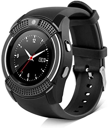 fosa Android SmartWatch OGS Touch Screen Bluetooth WristWatch with Camera Lens/SIM TF Card Slot/Pedometer Analysis/Sleep Monitoring/Health Tracking for Android(Black)