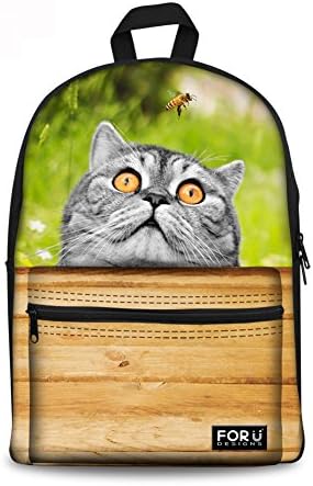 Injersdesigns Casual Backpacks Canvas Animals School Bags for Teenagers Travel Laptop Rucksack